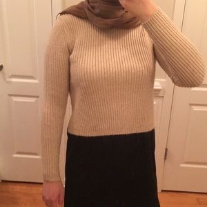 Rachel Zoe Ribbed Fuzzy Knit Cropped Long Sleeve Top